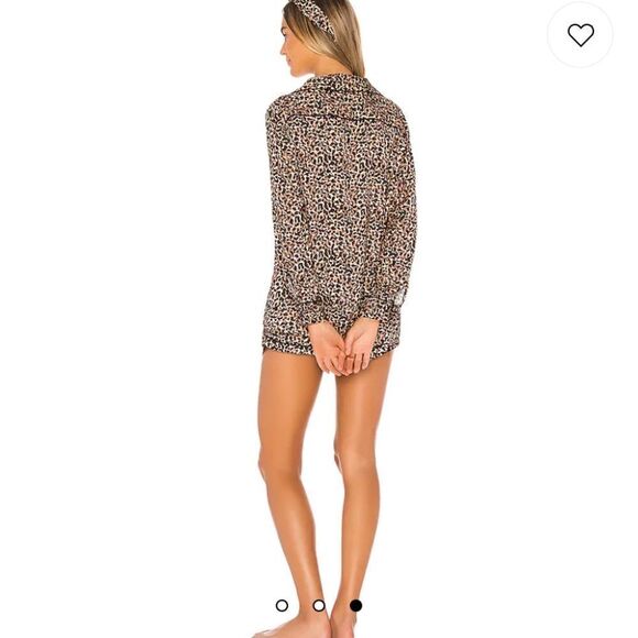 Nwt Revolve Plush Cheetah Black Brown 3pc Pajama set - Picture 3 of 7